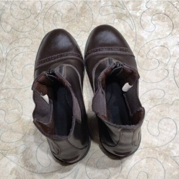 TuffRider Brown Leather Zip Front Paddock Boots 5 - Picture 8 of 12